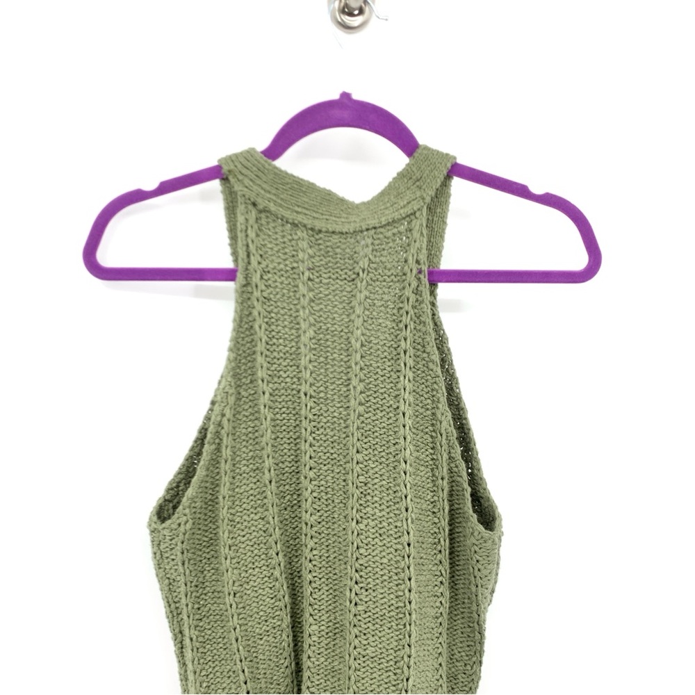 Anthropologie Green Knit Button-Down Top - Picture 7 of 11